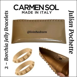 CARMEN SOL Nude Julian Pochette & 2 - Borchia Jelly Bracelets $199